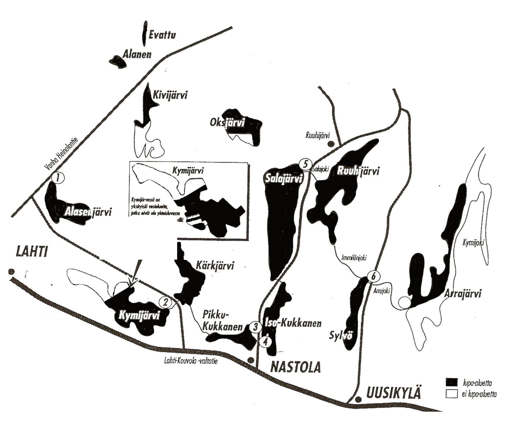 Nastolan yhteislupa-alueen kartta